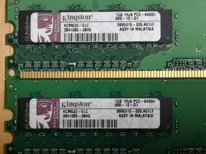 Kingston Technology KCM633-ELC 1GB PC2-6400u DDR2 RAM 2 Modules Set Used - Picture 1 of 2