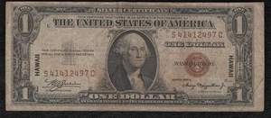 1935-A $1 Small Silver Emergency Certificate *Hawaii* - Picture 1 of 2