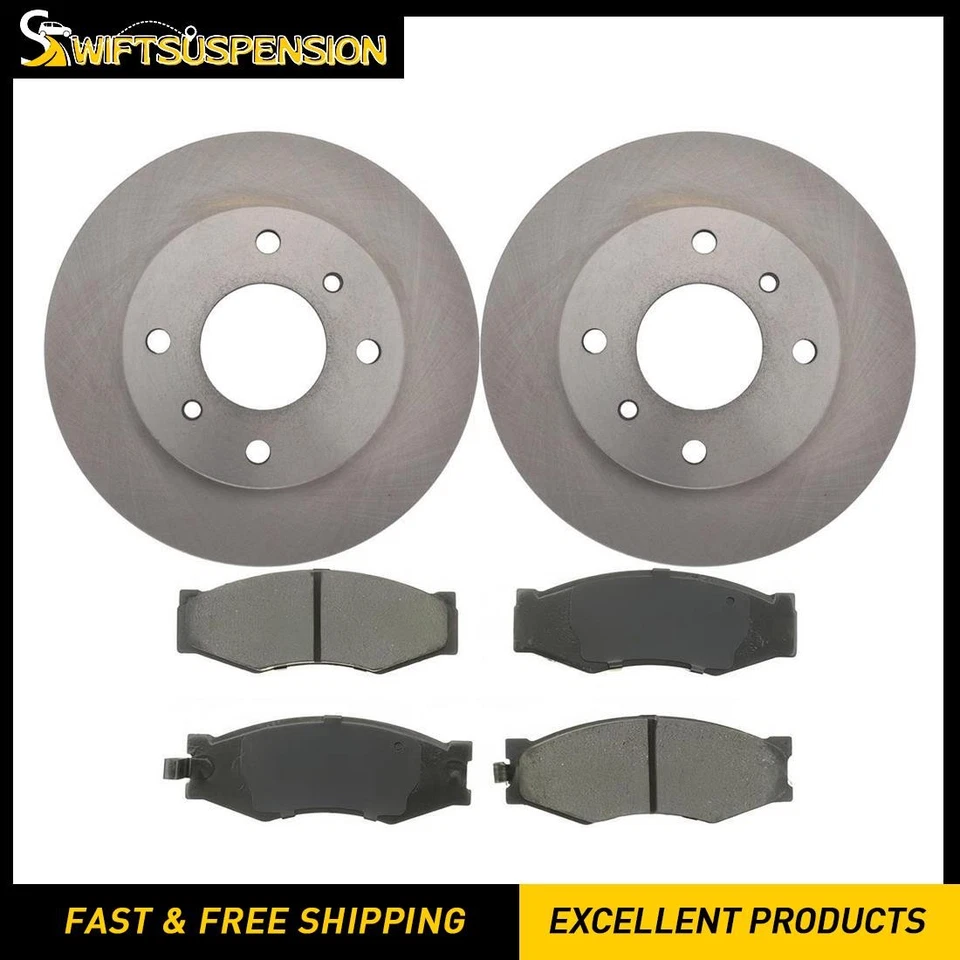 Front Disc Rotors Brake Pads Kit for 1985 1986 1987 1988 1989 Nissan Stanza 2.0L - Image 1 of 4