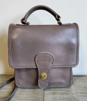 Vintage Taupe Coach Station Turn Lock Crossbody Bag 5130 Made in USA - Image 1 of 4