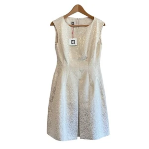 Neu mit Etikett Anne Klein Fit & Flare Cocktailkleid Damen champagnerfarben 4 metallische Tupfen - Bild 1 von 13