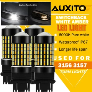 Bombillas de giro LED súper brillantes AUXITO 3157 4157 ámbar/blanco - Imagen 1 de 9