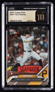 Paul Skenes 2024 Topps Now #491 RC (CGC 10 | Pristine Black Label) - Bild 1 von 2