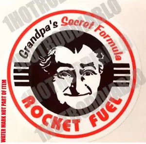GRANDPAS ROCKET FUEL BIKER HOT ROD RAT FINK MOTORCYCLES TOOLS GUNS STICKER - Picture 1 of 1