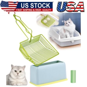 Metal Cat Litter Scoop with Holder,Fast Sifting Non-Stick Litter Scooper Deep - Picture 1 of 8