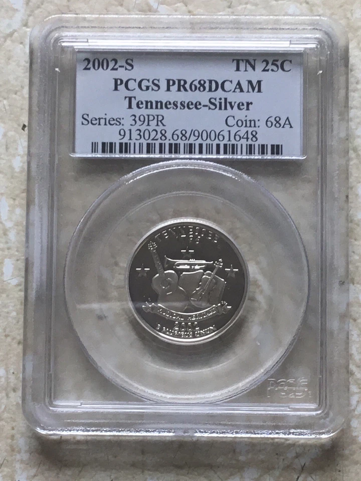 2001 -S 25C SILVER Tennessee STATE QUARTER  PR68 PCGS Coin - Image 1 of 4
