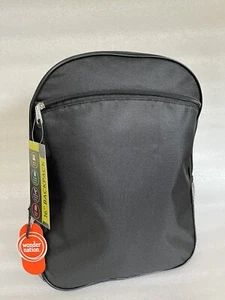 Black Backpack 16“ laptop Sleeve Side Water Bottle Pockets- Black - Picture 1 of 7