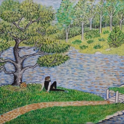 2001 Акриловая Акварель Экспрессионизм Живопись Созерцание Дональд Хундген - Изображение 1 из 4