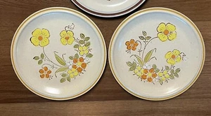 Set of 2 mid century floral Hearthside Garden Festival stoneware dinner plates - Picture 1 of 3