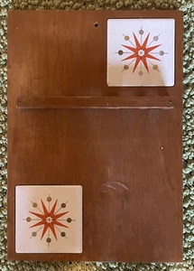 Tavola in legno sospesa MCM per set da bar o coltelli vintage metà secolo atomico - Foto 1 di 5