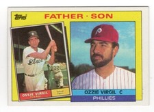 OSSIE & OZZIE VIRGIL 1985 TOPPS BASEBALL CARD 143 FATHER & SON PHILLIES TIGERS