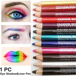 Pencil with Sharpener Highlighter Pigment Eye Shadow&Liner Pen Matte Waterproof - Picture 1 of 18