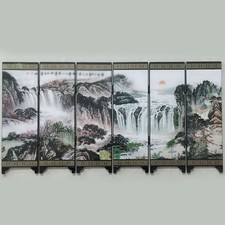 Wall Screen Divider Privacy Wooden Retro Chinese Mini Folding Panel 48*24*0.6cm