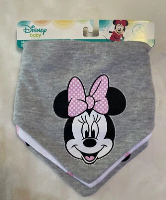 Disney Bebé Minnie Mouse Bandana Fácil Ajustable Cuello Paquete de 3 Baberos Nuevo Foto 1 de 4