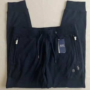 Polo Ralph Lauren 100% Wool Jogger Pants Mens Medium Navy Knit Preppy Warm Pony - Picture 1 of 18