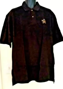 Polo golf nuova vintage Jerzees logo sigaro gioiello nero e oro taglia L made in USA - Foto 1 di 3