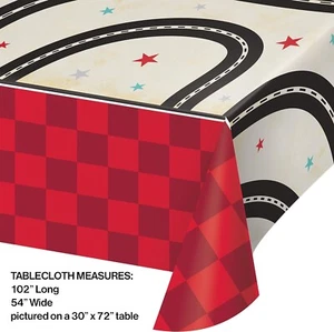Vintage Race Car Paper Tablecloth 54" x 102" Birthday Party Decorations - Picture 1 of 1