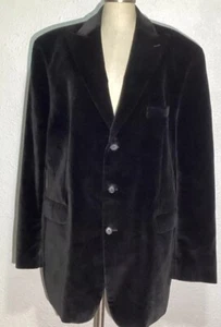 sean john Mark Shale Mens Black 48L Velvet Blazer Jacket  - Picture 1 of 12