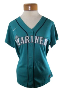 NWT Nike Seattle Mariners Womens Alternate Baseball Jersey L Aqua MSRP$130 - Picture 1 of 3