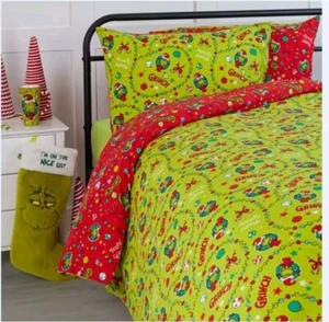 Juego de funda nórdica individual/doble Dr. Suess The Grinch brilla en la oscuridad regalo - Imagen 1 de 8
