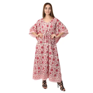 Women Casual Loose Maxi Kaftan Robe Cotton Linen Long Dress Summer Plus Size - Picture 1 of 5