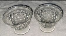 Vintage Lot Of 2 Glass Ice Cream, Pudding, Dessert Cups 4"×3" Tall