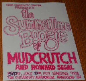 RAR Tom Petty MUDCRUTCH Konzert Handzettel 1971 - Bild 1 von 1