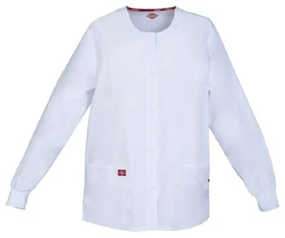 Scrubs Dickies Snap спереди разминка куртка 86306 WHWZ белый Бесплатная доставка - Изображение 1 из 2