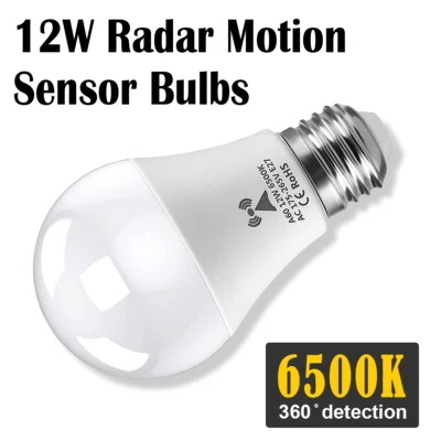 Microwave Radar Induction 12W LED Light Bulb With Motion Sensor E27 LED 220V - Image 1 of 4