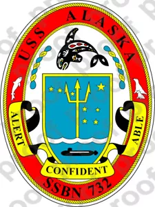 STICKER USN US NAVY SSBN 732 USS ALASKA - Picture 1 of 1
