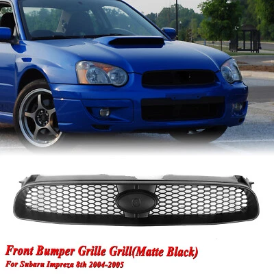 Parrilla de parachoques delantero rejilla de panal para Subaru Impreza 8th 2004-2005 negro mate Foto 1 de 4