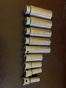 Lot Of 8 MAC Tools 3/8 Drive Metric 6-Point Deep Sockets - Picture 1 of 3