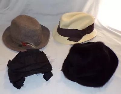 VTG Lot 4 Womens Mens Hat Kangol Angora England Lace & Bow Head Band McGregor - Image 1 of 4