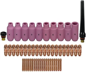 TIG Collet Body Ceramic Cup 10N Series Assorted Size Kit For WP 17 18 26 52pcs - Picture 1 of 6
