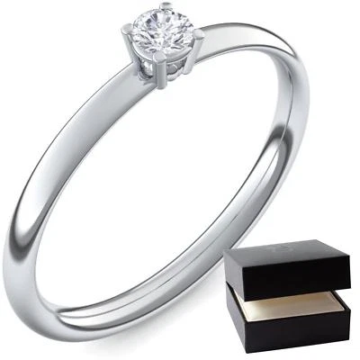 Verlobungsringe Silber Ringe mit Zirkonia Ring Stein + LUXUSETUI Silberring Dame - Bild 1 von 4