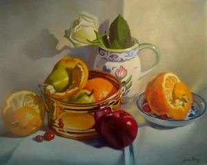 Original Art Contemporary Realist Oil Painting Listed Illinois Artist Jane Frey - Picture 1 of 12
