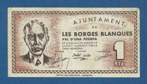 AJUNTAMENT DE LES BORGES BLANQUES -- 1 PESETA SIN FECHA -- MBC+ -- 2ª EMISION . - Imagen 1 de 2