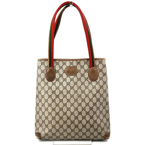 GUCCI Borsa Tote Linea Sherry Vintage Beige Logo GG Autentica