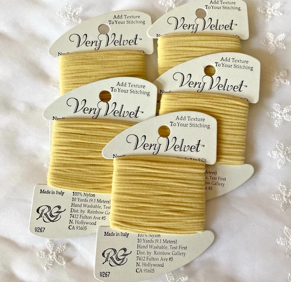Needlepoint Embroidery Thread Rainbow Gallery Lot of 5 Very Velvet Yellow New - Image 1 of 3