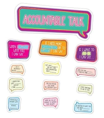 Carson Dellosa Bulletin Board Set—Sentence Stem Speech Bubbles Accountable Talk - Image 1 of 4