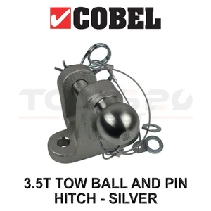 Cobel 3.5T Tow Ball & Pin Hitch 50mm Ball 25mm Pin ECE R55 Approved Silver 9282 - Picture 1 of 2