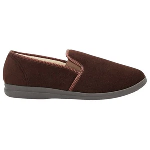 Grosby Percy Slippers Mens Casual Slip On Moccasins Chocolate Shoes - Picture 1 of 4