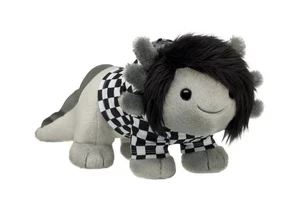 Emo Axolotl Stuffed Animal Plush Build A Bear Check Hoodie - Gray/Black NWT   - Picture 1 of 4