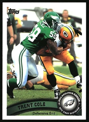 2011 Topps #237 Trent Cole Philadelphia Eagles Foto 1 de 2