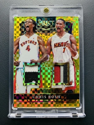 2014-15 Panini Select Chris Bosh City to City GU GOLD Prizm Patch 01/10=1/1 JSY# - Image 1 of 2