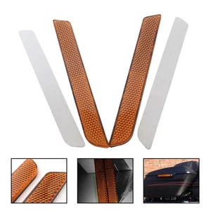 Amber Hard Saddle Bag Latch Cover Reflectors For 1996-2013 Harley Electra Glide - Picture 1 of 17