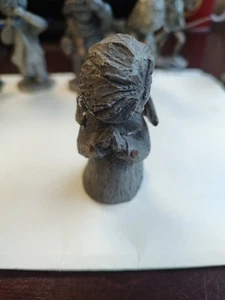 Hudson Pewter Walli Orton Child Praying Angel Wings Copper Buttons - Picture 1 of 6