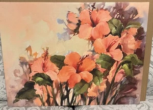 Stampa giclée 18 x 24 di quadro originale su tela arte papaveri ibisco firmato. - Foto 1 di 3