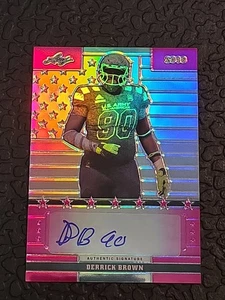 2016 Leaf Army All-American Derrick Brown Pink /7 Auto - Picture 1 of 12