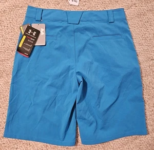 Under Armour Youth Golf Shorts YLG Large Heat Gear Blue Polyester NWT 8751 - Picture 1 of 8